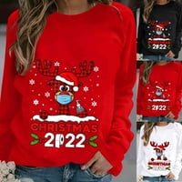 Karácsonyi divat Női Alkalmi Hosszú ujjú Nyomtatott Női pulóverek felsők Hot6sl870793