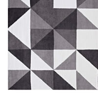 Modway Kahula geometriai háromszög mozaik terület szőnyeg Fekete, szürke és fehér színben