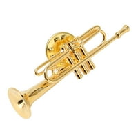 Miniatűr Trombita Bross Trombita Bross Hangszer Bross Arany Miniatűr Trombita Alakú Hajtóka Bross Pin Sárgaréz Gyönyörű