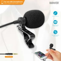 Bower Professional Lavalier hajtóka mikrofon körsugárzó kondenzátor mikrofon iPhone Android okostelefon, felvétel mikrofon