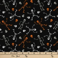 David Textiles, Inc. 22 0. YD pamut csontváz varró és kézműves szövet, fekete, fehér és narancs