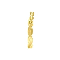 10 kt sárga arany négyzet alakú cső integetett női karika fülbevalók bepattanó bár bezárásával
