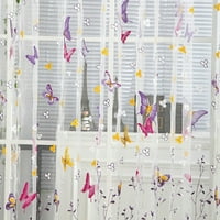 Tarmeek Floral Print Rod Pocket Sheer függöny nappali hálószoba hosszú kendő panelek ablak kezelés konyha függöny Udvar