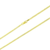 Nuragold 14k sárga arany szilárd Kubai Curb Link lánc medál nyaklánc, Női Férfi 16 - 24