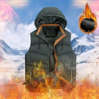 Férfi őszi-téli Pamut Alkalmi Melegen tartani Cipzár kivehető egyszínű kapucnis ujjatlan kabátok a férfiak téli