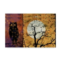 Védjegy képzőművészet 'All Hallows Eve Owl' vászon művészet az Art Licensing Studio által