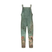 Divat overall Női laza Fit Alkalmi Nyomtatott Jumpsuits rugalmas bő nadrág Romper nyakkendő heveder Playsuit menta