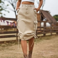 GaThRRgYP Női nadrág Clearance alatt $7, női tavaszi-nyári farmer munka ruha zseb szoknya alkalmi közepes hosszúságú
