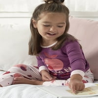 Gerber kislány és kisgyermek lány, fitt pamut pizsamák, 4 darabos készlet, méretek hónapok-5T
