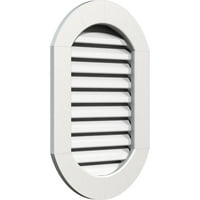 Ekena Millwork 12 W 18 H Függőleges kerek vége: Funkcionális, PVC Gable Vent W 1 4 lapos burkolat keret