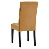 Modway Parcel Performance Velvet étkező oldalsó székek-készlet 2, barna