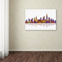 Védjegy Szépművészet Chicago Illinois Skyline 2 vászon művészete, Marlene Watson
