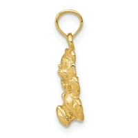 Karátos karátos 10K sárga arany mackó medál varázsa 10K sárga arany könnyű kötél lánc nyaklánc 16