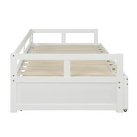 [US raktáron] kiterjesztése Daybed a Trundle, fa Daybed a Trundle, fehér