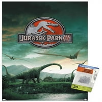 Jurassic Park-Dinoszauruszok fali poszter Nyomócsapokkal, 14.725 22.375