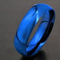 Tengerparti ékszerek kék, csiszolt kupolás rozsdamentes acél gyűrű