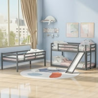 Aukfa hármas emeletes ágyak gyerekeknek, fából készült hármas emeletes ágy csúszdával, padló emeletes ágyak, kisgyermek
