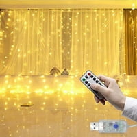Ledander USB távirányító függöny vízesés fény LED réz kötél függöny húr fények távirányító LED fény vonal tündér USB