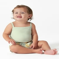 Modern pillanatok: Gerber Baby Girl bordázott test és rövidnadrág -készletek, 4 darab, - hónapok