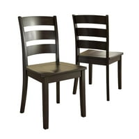 Lexington 6 darabos étkezőkészlet étkezőasztal, pad és létra hátsó székek, antik fekete