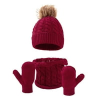 Gzea kalap sál kesztyű női téli gyerekek kalap sál kesztyű szett kötött bélelt nyak melegítő Ujjatlan kisgyermek fiúk
