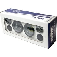 Sierra 69712p Eclipse sorozat fekete külső készlet fordulatszámmérő Óramérővel, sebességmérővel, voltmérővel és Üzemanyagmérővel