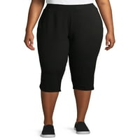 Terra & Sky Women's Plus Size Knit Capri