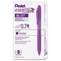 Pentel EnerGel-visszahúzható Gél tollak közepes Tollpont toll pontméret-Újratölthető-visszahúzható-Lila gél alapú tinta-lila