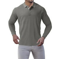 adviicd férfi felsők Dressy Polo Slim Fit pólók férfiaknak férfi laza Fit középsúlyú Rövid ujjú zseb Polo Szürke L