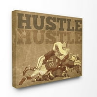 Stupell Industries zsarnokos futball Sepia Vintage Sports Design Canvas Wall Art a Saturday Este Post