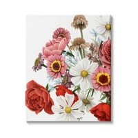 Stupell Industries Pink Red Spring Bloom Flower Bouquet Roses Daisies, 30, Design by Grace Popp