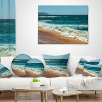 Designart Ideal Blue Atlantic Beach nyáron - Seashore dobás párna - 18x18