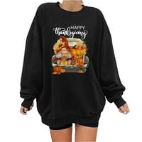 Clearance Női Pulóver Hosszú Ujjú Boldog Hálaadást Autó Grafikus Nyomtatás Pulóver Alkalmi Laza Crewneck Pulóver Felsők