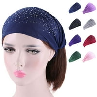 Jó Stretchy Egyszínű Női fejpánt Skin-touch széles strasszos Bandeau Hairband Haj kiegészítők