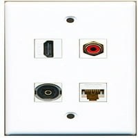 RiteAV-Port HDMI Port RCA piros Port Toslink Port Cat Ethernet fehér fali lemez