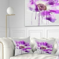 Designart gyönyörű lila rózsa akvarell - Virágos dobás párna - 18x18