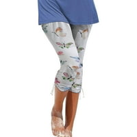Owordtank Beach vágott nadrág női nyári alkalmi virágos nyomtatott Capri nadrág