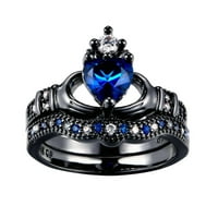 Kézzel Készített Luxus Vágott Gyűrű, Kezében Szív Alakú Korona Kéz Ékszer Gyűrű