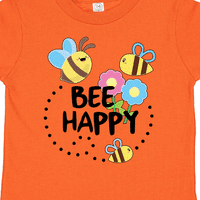 Inktastic Bee Boldog virágokkal ajándék kisgyermek fiú vagy kisgyermek lány póló