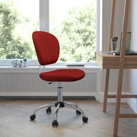 Flash bútorok Közép-hátsó piros hálós Párnázott forgó feladat irodai szék króm alap