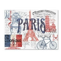 Védjegy Szépművészeti 'Párizs tálca 1' vászon művészete: Jean Plout