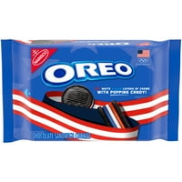 Team USA OREO csokoládé szendvics sütik piros, fehér és kék és Popping Candy Creme, limitált kiadás, 13. oz