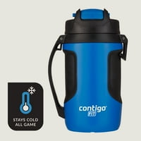 Contigo Autospout oz kék és fekete szilárd nyomtatású szigetelt műanyag vizes palack Flip-Top fedéllel