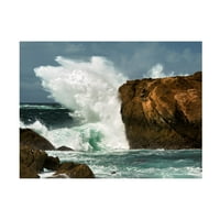 Dennis Frates hullámai összeomlanak a Rocky Coast 4 'Canvas Art -on