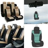 Csoportos divatos elegancia AFFB060Beige Bézs 3D Air Mesh teljes készletű autó ülés fedele légfrissítővel