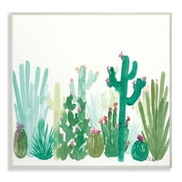 A Stupell Home Decor Collection akvarell kaktusz -táj túlméretezett fali plakk művészet, 12. 18.5