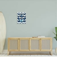 Stupell Industries tengeri horgony hullámos Navy Stripes grafika fehér keretes művészet nyomtatás Wall Art, Design
