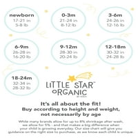 Kis csillag Organic Baby & Toddler Girl ruhakészlet, Méret NB-5T