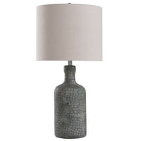 Norport-Dappled Minta Cement asztali lámpa dob árnyék - Többszínű szürke kivitelben-texturált törtfehér árnyalatú