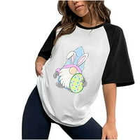 Húsvéti ingek nőknek nyuszi húsvéti tojás grafikus póló Rövid ujjú vicces póló Legénység nyak divat blúz húsvéti ajándék